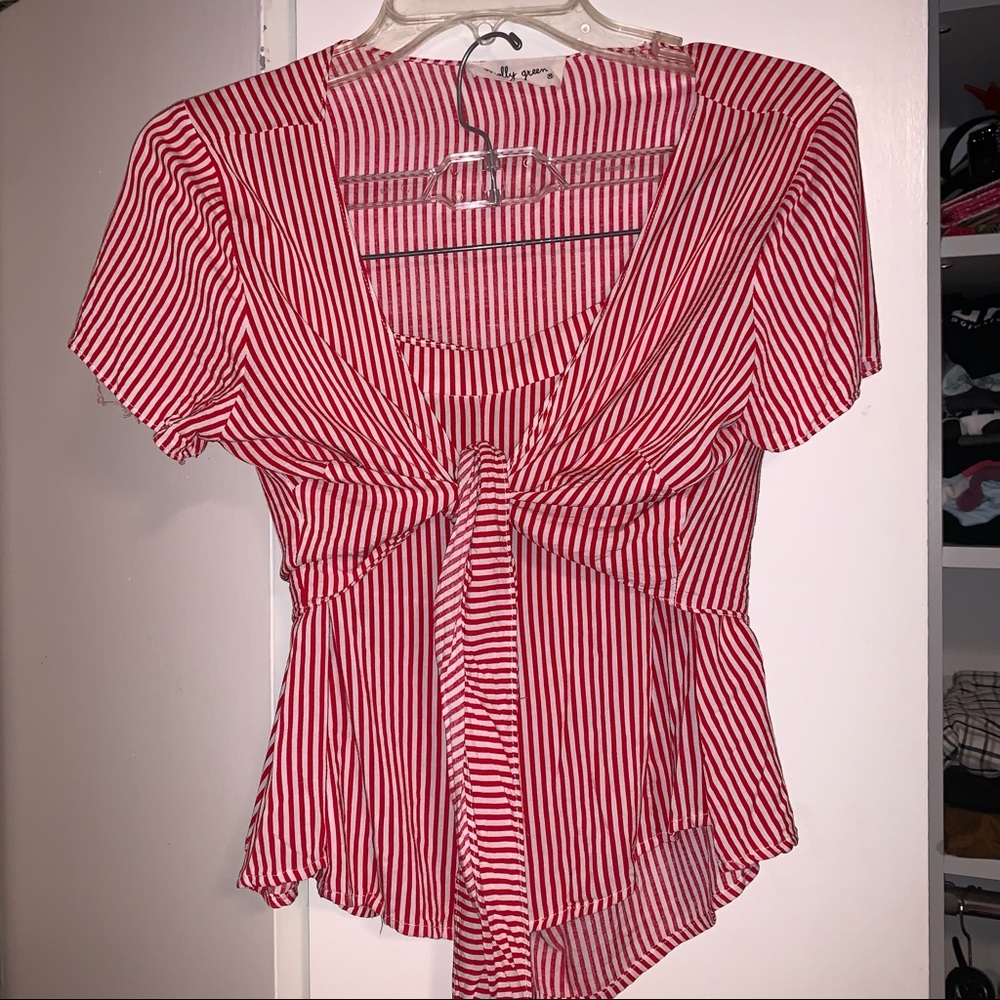 Molly Green Red Striped Two Piece Set